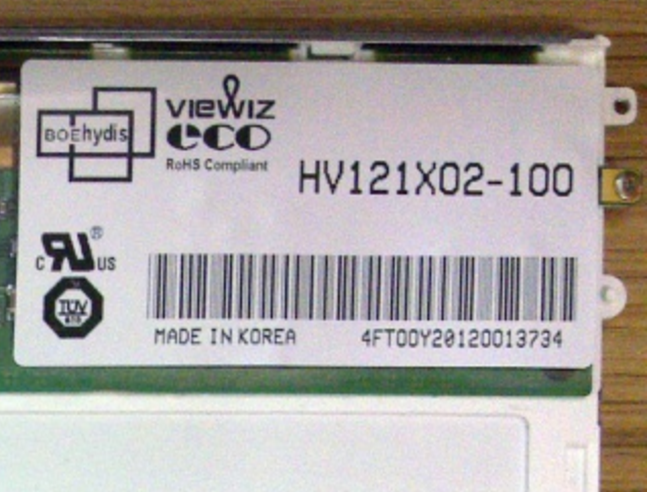 Original HV121X02-100 BOE Screen Panel 12.1" 1024*768 HV121X02-100 LCD Display